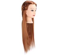 Cryfokt Hairdressing Mannequin Head Light Brown Hair Braiding Styling Training Mannequin Head for Beauty School Students or Anyone to Practice Cutting, Braiding, and More