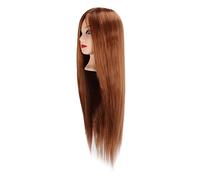 Cryfokt Hairdressing Mannequin Head Light Brown Hair Braiding Styling Training Mannequin Head for Beauty School Students or Anyone to Practice Cutting, Braiding, and More