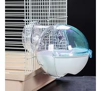 Cryfokt Hamster External Bathroom Sturdy Acrylic Small Animal Cage for Bathing Toy with Toilet for Bears Dwarf Hamsters 5.71x4.53x4.53inch (Blue)