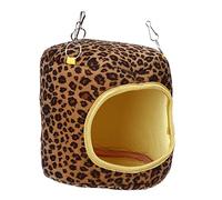 Cryfokt Hamster Warm Cotton Pet Hammock for Sleepy Squirrel Hedgehog Hamster, 14.5x14.5x14.5cm Hanging for Guinea Pig Chinchilla Rabbits Purple Leopard (Leopard Print)