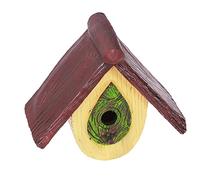 Cryfokt Hand Carved Resin Hanging Birdhouse with Fixed Groove (Yellow)