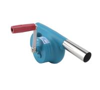 Cryfokt Hand Crank Barbecue Fan, Portable Blower, Increase Firepower for Outdoor Camping and Barbecues (Blue)