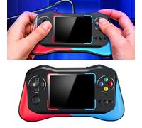 Cryfokt Handheld Game Console with 3.5in HD Screen Built in 500 Games for Kids Adults Retro Mini Electronic Toy (Red with Blue)