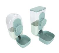 Cryfokt Hanging Automatic Pet Water Dispenser Durable Eco-Friendly Gravity Feeder and Waterer Set for Rabbits Dogs Cats 870ML 800ML (Green)