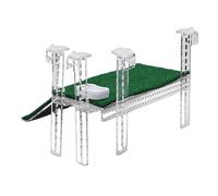 Cryfokt Hanging Basking Platform, Adjustable Acrylic Dock with Removable Grass Mat, Multiple Height Settings for Aquatic Turtles