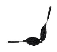 Cryfokt Heart Shaped Waffle Maker Pan, Non Stick Aluminum Waffle Iron for Family Breakfast, Lightweight Compact Even Cook Camping Maker Pan for Stovetop Campfires 6.3x14.2in