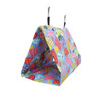 Cryfokt Heavy Duty Canvas House Bed with Hooks Bird Hanging Tent Colorful Design Resting Hideout for Cockatiels Suitable for Ornamental Birds/Small Pets (25 * 15 * 18CM)
