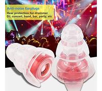 Cryfokt High Fidelity Noise Reduction Earplugs for Drummers and Concert Goers, 27dB Hearing Protection Made of Soft Silicone (Red)