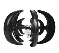 Cryfokt High Wind Energy Utilization 5 Vane/Wing Wind Power Generator 1200W for Terraces, Mobile Homes, Alloy Steel + Plastic (12V)