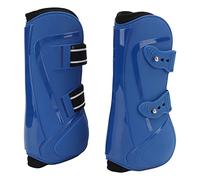 Cryfokt Horse Front Leg Support Boots, PU Neoprene Tendon Protectors with Soft Lining for Jumping Training Running - Adjustable Leg Guards for Injury Prevention (blue front legs XL)