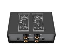 Cryfokt Hum Eliminator Direct Injection Box, 2 Channel Ground Noise Isolator with Gain Adjustment and Independent L R Processing, for Mic Sound System Mixer Guitar and Recording Studio