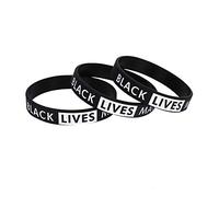Cryfokt Inspirational Silicone Wristbands 3pcs Set Black Lives Matter Stylish Bracelets for