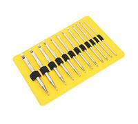 Cryfokt Interchangeable Circular Knitting Needles Set 12Pcs Ergonomic Crochet Hooks for Home Knitting Projects Aluminum Materials