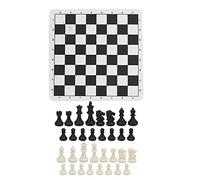Cryfokt International Standard Chess Set with Chessboard, Compact and Lightweight Plastic Game Set for Outdoor Play, 24x24cm