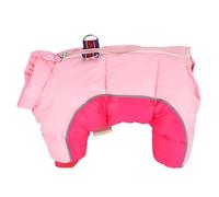 Cryfokt Keep Warm Dog Clothes, Windproof Winter Jacket with Zipper Sticker, Cotton Pink Outfit for Dogs During Cold Seasons, 5 Sizes to Choose From (10#)