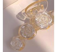 Cryfokt Large Bright Hair Claw Clips Durable Acrylic Hold for Wedding Dance Party Suitable for All Hair Types Mom and Friends (Type 18 Camellia)