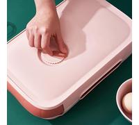 Cryfokt Large Capacity Stackable Drawer Egg Carton with Lid 18 20 Eggs Per Layer Air Holes & Push Pull Design for Refrigerator Durable Plastic Egg Storage Container (Pink)