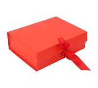 Cryfokt Large Folding Gift Boxes Stylish Reusable Gift Wrap for Jewelry and Candles 23 X 17 X 7cm with Ribbon (Red)