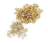 Cryfokt Leather Hole Punch Set, Leather Craft Rivets Shoe Eyelets, 100 Pieces Metal Eyelet Button for DIY Home or Craft Projects for Canvas Clothes (Gold)