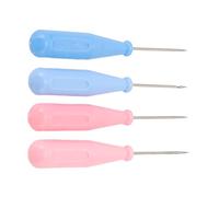 Cryfokt Leather Sewing Awl Tools Set Incisive Stitching Awls for Clothes Sewing, Hand Punching, 4 Pcs Plastic Handle Awls for Housewives