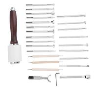 Cryfokt Leather Stamping Tool Set Durable Metal Professional Kit for Leathercraft Beginners and Experts 25pcs