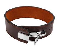 Cryfokt Leather Weight Lifting Training Belt for Back Support and Stability, Increases Total Workout Volume and Muscle Exercise, 42.1 X 3.9 Inches, for Strength Trainers, Real Leather (Brown)