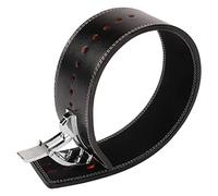 Cryfokt Leather Weight Lifting Training Belt for Back Support and Stability, Increases Total Workout Volume and Muscle Exercise, 42.1 X 3.9 Inches, for Strength Trainers, Real Leather (Black)