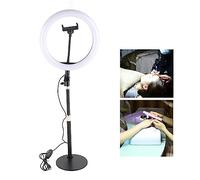 Cryfokt LED Ring Light High Brightness Soft Fill Light for Live Streaming Beauty Salon Tattoo, Black Color 3200K-5600K, 120pcs LED Lamp Bead, 8w Power for Video, Still Life (Black)