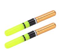 Cryfokt Light Fishing Floats 2pcs Bright Electronic Bobbers for Night Fishing Activities Durable Plastic Cement (Golden)