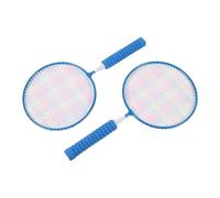 Cryfokt Lightweight Children Badminton Racket Set with 3 Shuttlecocks and Backpack for Kids 3 to 12 Years Old Iron Alloy (Blue)