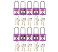 Cryfokt Lockout Tagout Lock, 38mm Nylon Safety Padlock with 20 Keys, CorrosionResistant TemperatureResistant for PetroleumChemical Industry Power Plant (Purple)