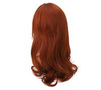 Cryfokt Long Curly Wig Elegant Reddish Brown Synthetic Hair for Halloween Christmas Gatherings