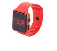 Cryfokt Luminous Electronic Watch Fashionable Stylish Digital Bracelet for Any Group Looking at Time at Night, Rubber Plastic Material (Red)