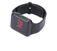 Cryfokt Luminous Electronic Watch Fashionable Stylish Digital Bracelet for Any Group Looking at Time at Night, Rubber Plastic Material (Black)