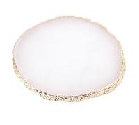 Cryfokt Luxury Gold Hem Nail Art Palette with Agate Texture, Mixing Plate for Nail Salon (Beige)