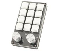 Cryfokt Macro Mechanical Gaming Keyboard, Portable 12 Key Mini Keypad with Memory Function for Office Gaming Lab, Acrylic Material (Black White)