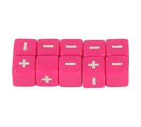 Cryfokt Math Calculation Dices 20pcs Durable Plus Minus Sign Dice Set for Early Education Infants 16mm (Pink)