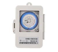 Cryfokt Mechanical Timer with Transparent Cover, 24 Hour Time Switch for Street Lights and Outdoor Use, Durable ABS, Compact Size, 1 Unit