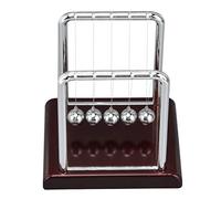 Cryfokt Metal Balance Pendulum Ball Classic Physics Science Toy for Desktop Decoration Stress Relief ABS Plastic Red 3.7 X 3.5 X 2.9in (Burgundy bottom)