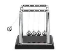 Cryfokt Metal Balance Pendulum Ball Classic Physics Science Toy for Desktop Decoration Stress Relief ABS Plastic Red 3.7 X 3.5 X 2.9in (Black bottom)