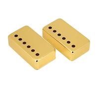 Cryfokt Metal Humbucker Pickup Cover for Electric Guitars, Noise Control and Rust Protection, 2pcs/set, Made of Brass, Special Six Hole Design, Suitable for Guitar Performances (Gold)