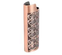 Cryfokt Metal Lighter Case Holder Vintage Embossed Floral Design Securely Fits 8cm Lighter for Travel Parties Bars Durable Aluminum Alloy (Bronze #12)