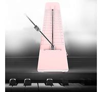 Cryfokt Metal Mechanical Core Metronome Brass Bell Adjustable 40-208bpm for Violin Piano Guitar Black (Pink)