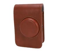 Cryfokt Mini Camera Case, PU Leather Cover (Brown) | adjustable shoulder strap, magnetic flap, classic design
