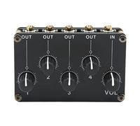 Cryfokt Mini Stereo 4 Channel Black Mixer for Tape Player, Sensitive Sound Mixer for CD Players, Mobile Phones, Acrylic and Metal