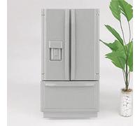 Cryfokt Mini Wooden Refrigerator Model Eco-friendly Simulation Doll Furniture Decor for Dollhouse Kids Bedroom (Grey)