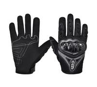 Cryfokt Motorcycle Gloves, Full Finger Touchscreen Anti Fall Road Riding with Silicone Knuckle Protection Breathable Mesh Fabric for Men Women All Season (L)