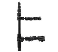 Cryfokt Motorcycle Handlebar Mount Dual Clamp Kit, Handlebar Selfie Stick Mount with Action Camera Two Prong Port or 1/4 Inch Screw, 360° Ball Head Adapter, 40 to 150cm Extension