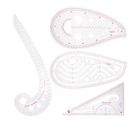 Cryfokt Multi-Function Curve Ruler Set 4Pcs Durable Plastic Tool for Fashion Design and Sewing Optimization