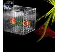 Cryfokt Multifunctional Fish Isolation Box Sturdy Acrylic Material, High Clear Aquarium Isolation Box for New Fish, Transparent 4.13 * 4.13*. Inch